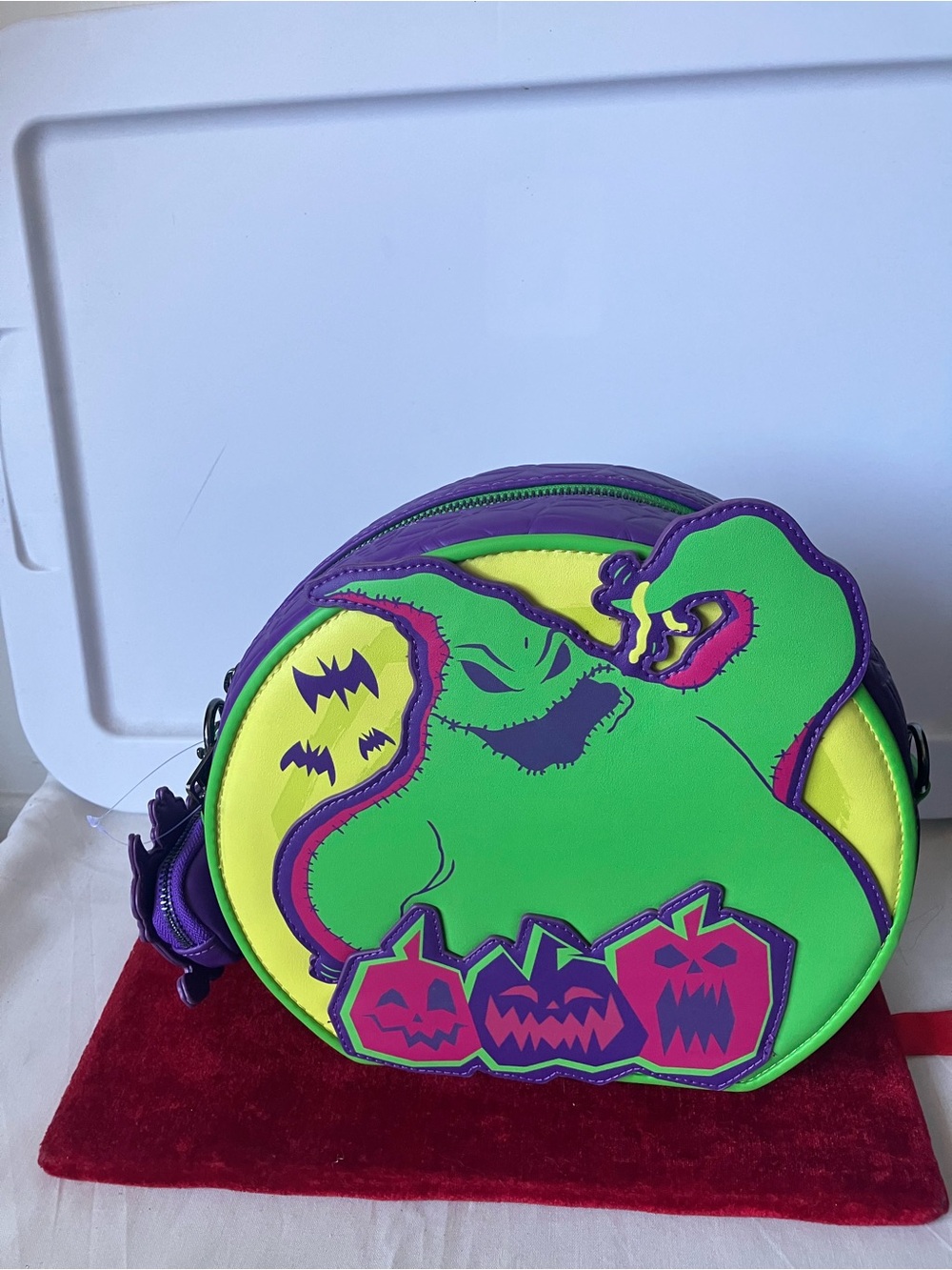 Disney Loungefly Halloween Oogie Boogie Convertible Backpack Bag NWT Glow In Dar